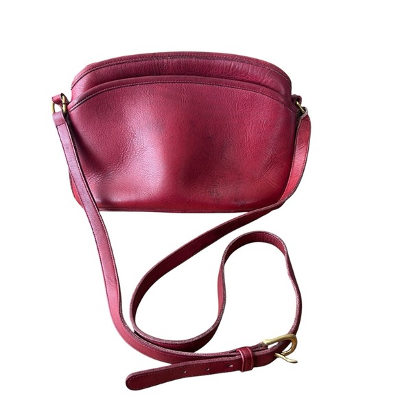 COACH 9976 Vintage Old Red Leather Hobo Shoulder Bag USA Money Western 90's Med - Picture 3 of 16